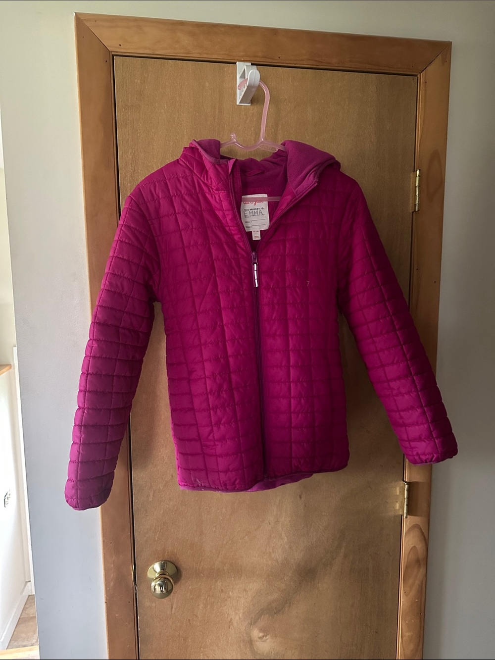 Cat & Jack Quilted Hooded Puffer Jacket in Hot Pink